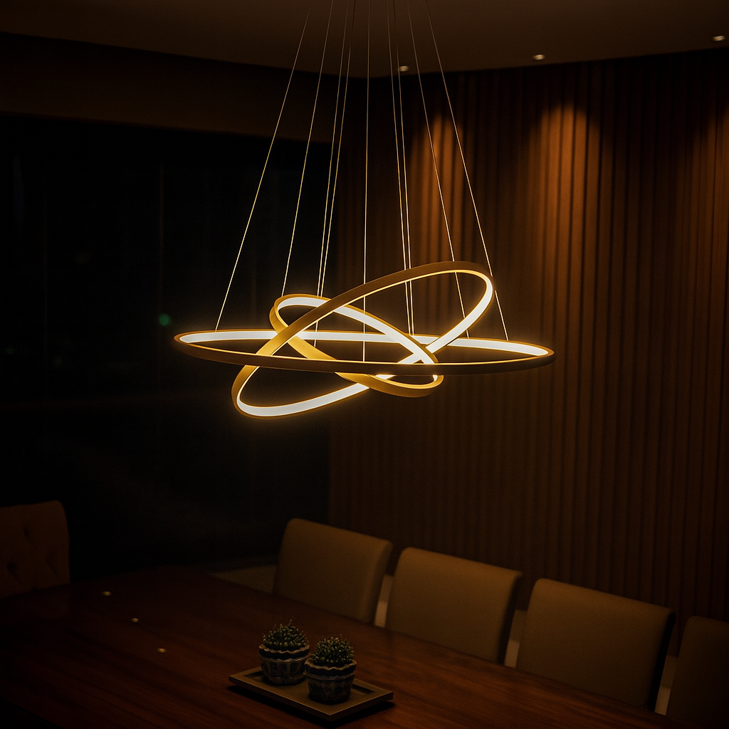 Lustre Pendente 3 Aros - Aurea