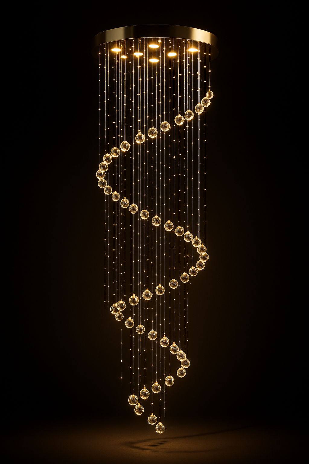 Lustre de Cristal Espiral Aurora