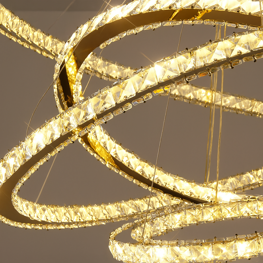 Lustre Pendente Luxo 5 Anéis