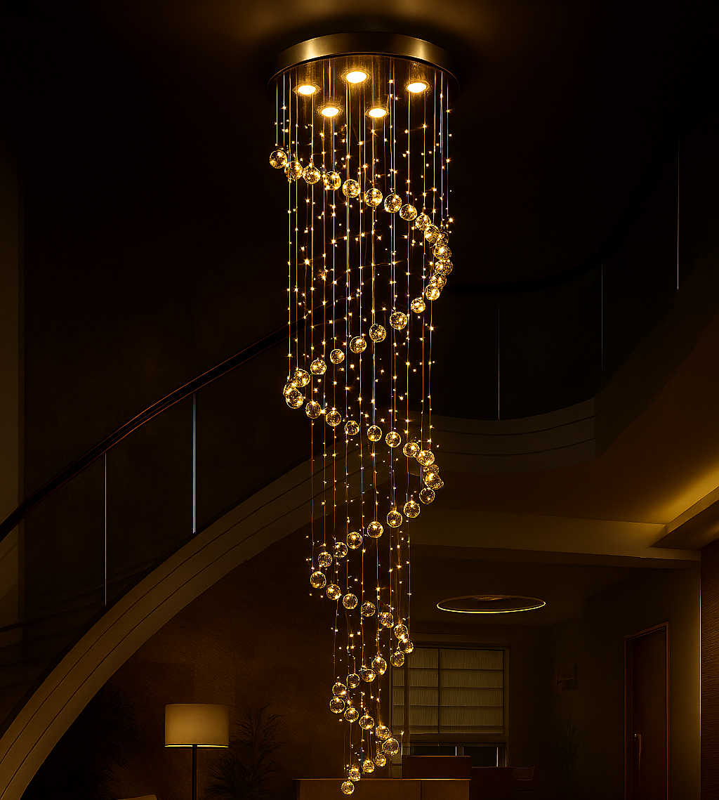 Lustre de Cristal Espiral Aurora