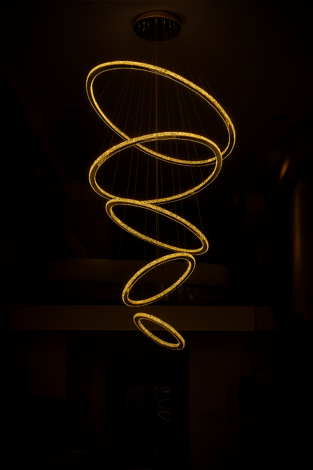 Lustre Pendente Luxo 5 Anéis